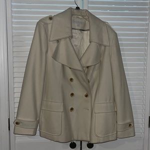 New York and company size xl winter white pea coat